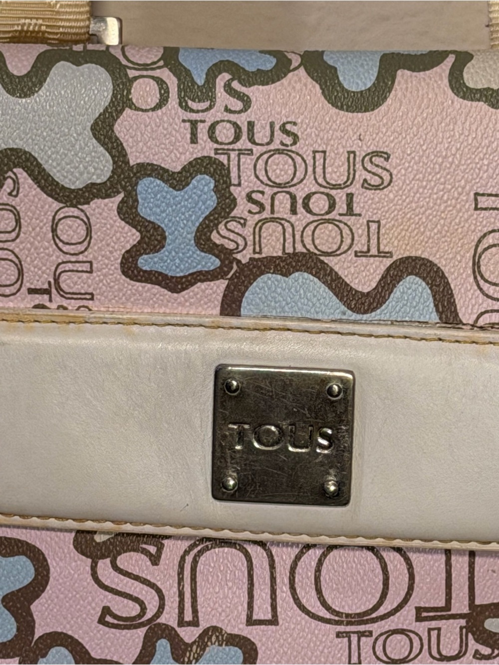 Tous Pink Patterned Crossbody Bag with Beige Strap - Picture 12 of 12